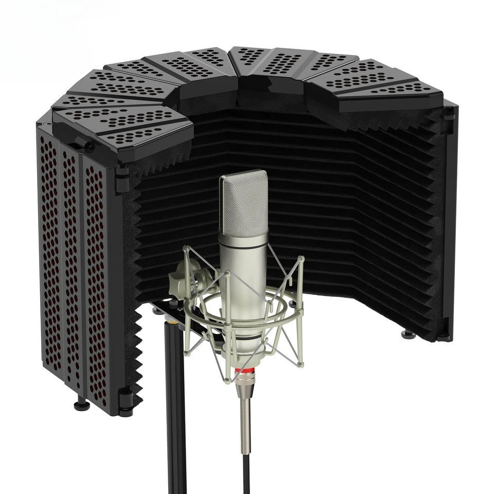 Microphone Soundproof Cover, Foldable Capacitor, Sound-absorbing Windshield, Windproof Recording Screen, Noise Reduction