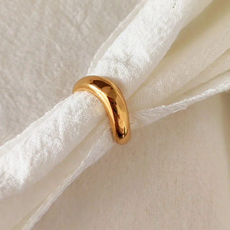 Abstract art wave rings for women stainless steel rings simple minimalist jewelry tarnish free jewelry waterproof geometric image 4