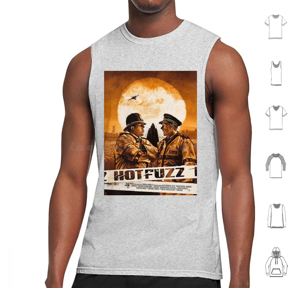 Hot Fuzz Poster Tank Tops Print Cotton Hot Fuzz Simon Pegg Nick Frost Shaun Of The Dead Edgar Wright Movie Cornetto