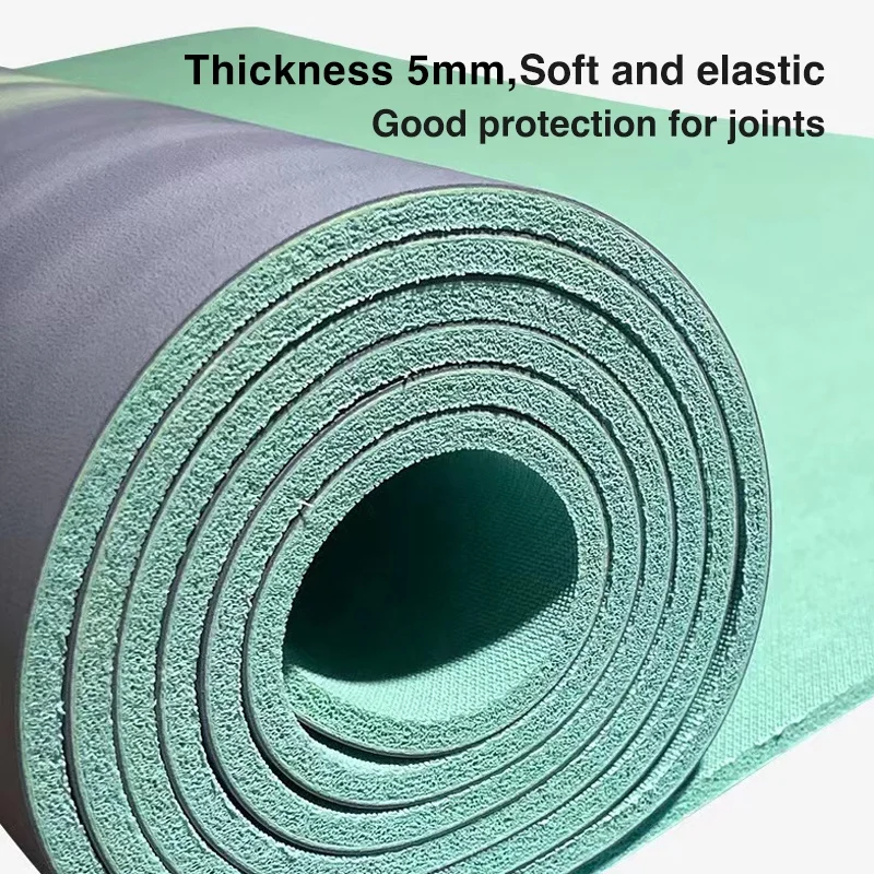 Multicolour Color Contrast Eco Friendly Yoga Mat Anti Slip 5mm Pu Yoga Mats Printing Natural Rubber 5mm Pu Yoga Mats