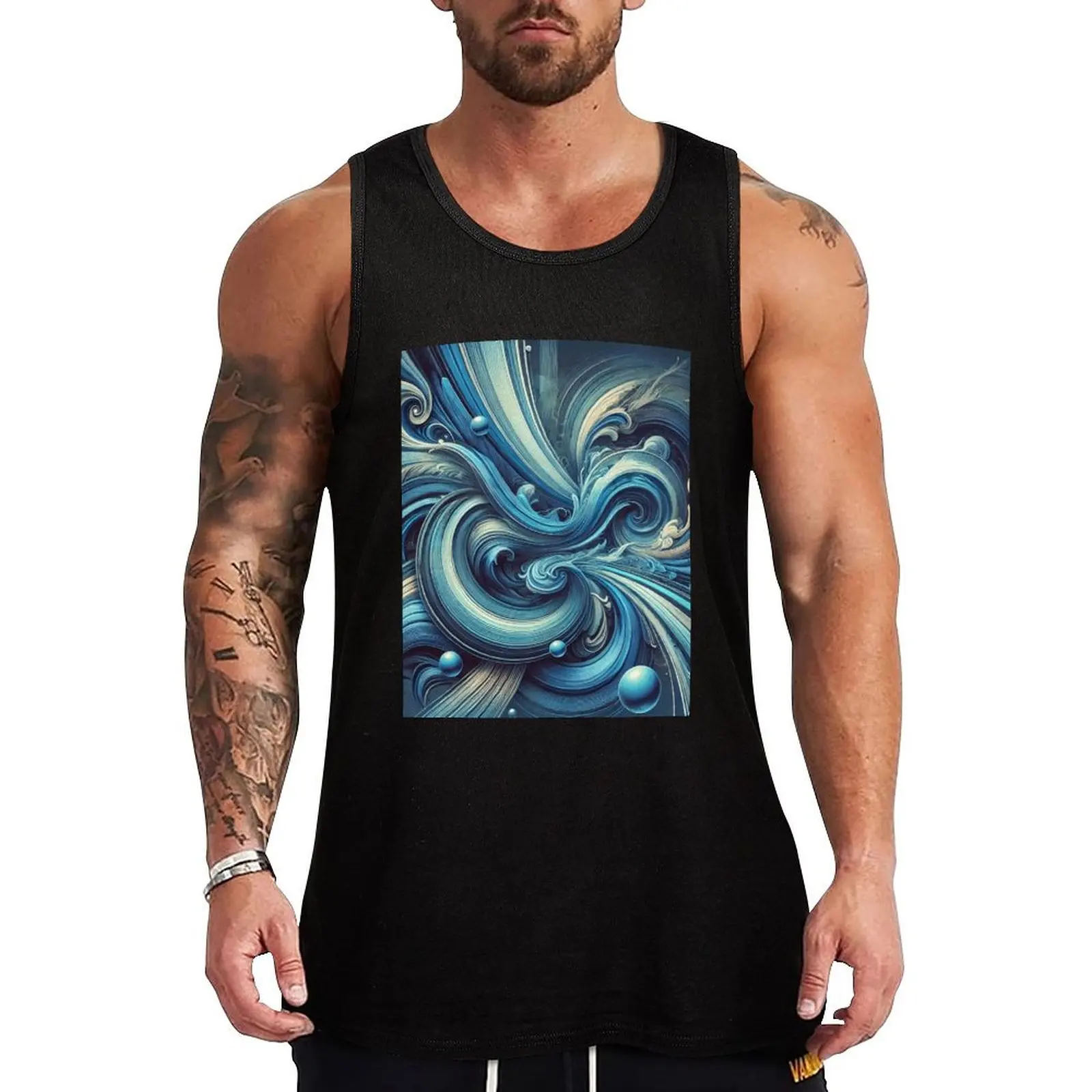 Oceanic Depth Tank Top Durable Work Tank Top Outdoor Utility Sleeveless Shirt