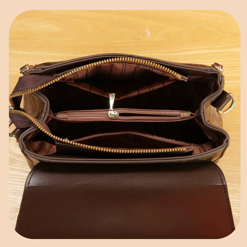 3-piece women's bag set, light luxury printed women's crossbody bag, wearable in multiple ways including single shoulder view 3