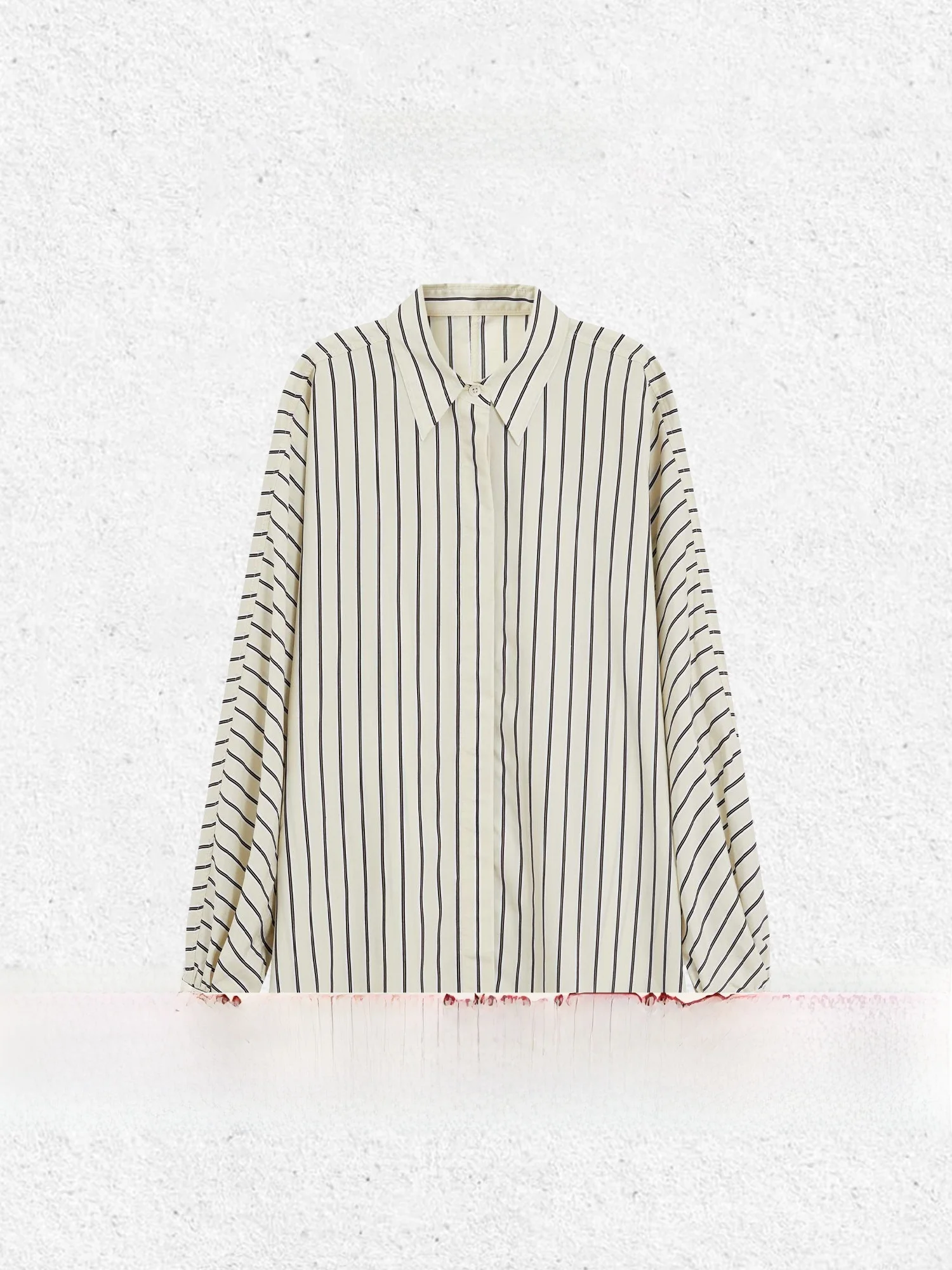 

Loose Striped Print Long Sve irt Women's Summer Faion Cotton Blend irt Casual Ele Sle Limited Quanti Available