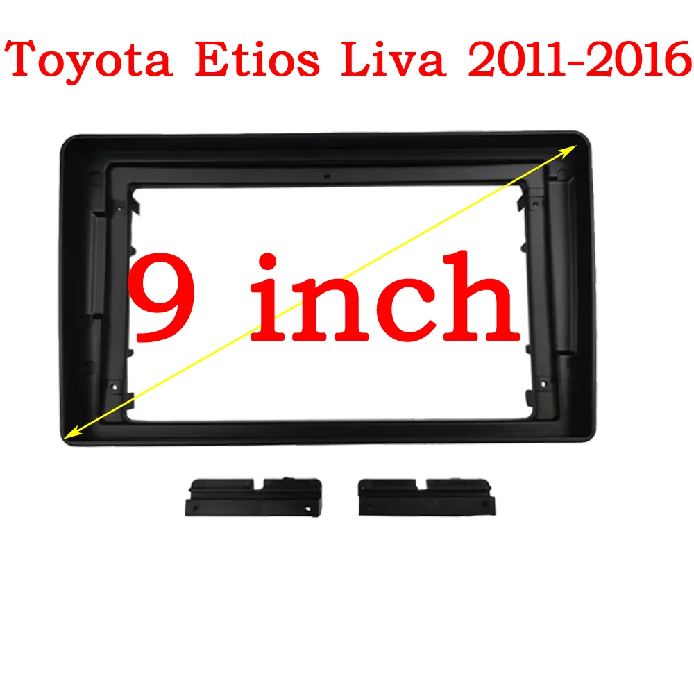 WQLSK 2 din 9 Inch Car Radio Fascia Frame 2 DIN Install Panel Dashboard For Toyota Etios Liva 2011-2016