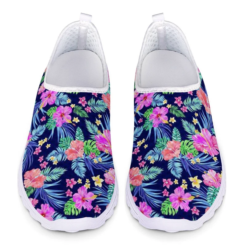 Nursing Shoes for Women Hawaii Tropical Flower Loafers Woman Slip On Flats Mesh Sneakers Summer Ladies Casual Sport Shoes 2025