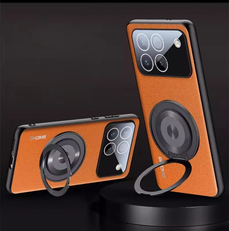 Étui de protection antichoc en cuir PU avec support rotatif à 360° et film de protection pour objectif d'appareil photo pour Huawei Honor Win