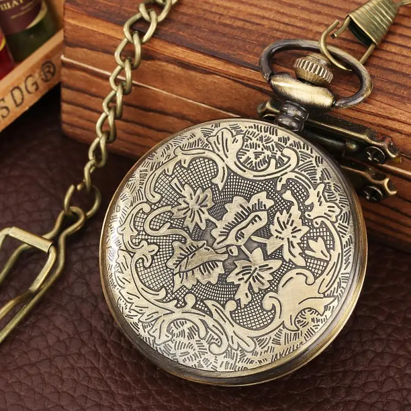 Bronze  Lucky Sun Moon love Wish Necklace Coin Clocks European and American Tarot Commemorative Coin Pocket Watch Constellation