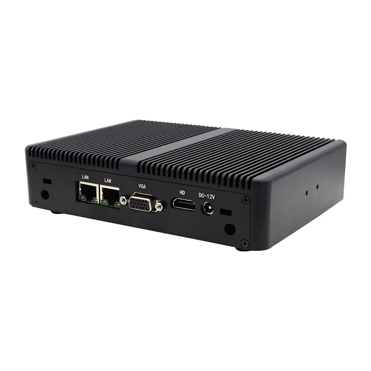 N2840 Dual LAN 2*COM VGA/HD-MI Display Win7/11 Wifi Embedded Fanless Mini PC HD Graphics Industrial Computer Used