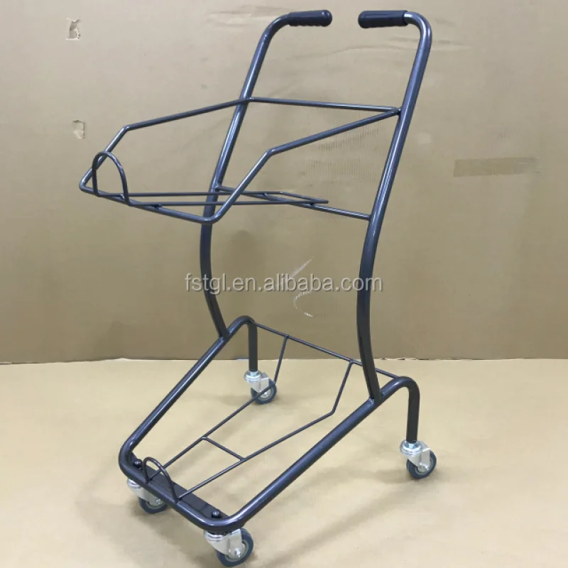 [Customized]High-quality plastic basketball Japanese style shopping cart 4-wheel supermarket trolley cart