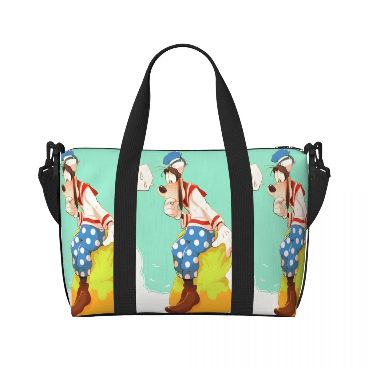 

Пляжная большая сумка Goofy на заказ для женщин, забавные мультяшные пляжные дорожные сумки с большим отделением для спортзала