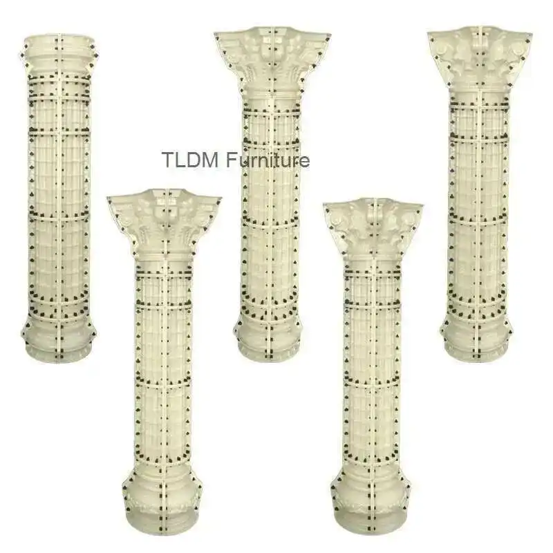 

European Villa Door Column Mold for Garden Decorations ABS Plastic Roman Column Molds Concrete Building Mold Garden Fence Custom