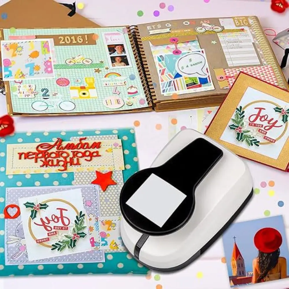 Labor-Saving Crafts Hole Puncher Handmade Punching Machine Paper Cutter Educational Effortless Square Embossing Embossers