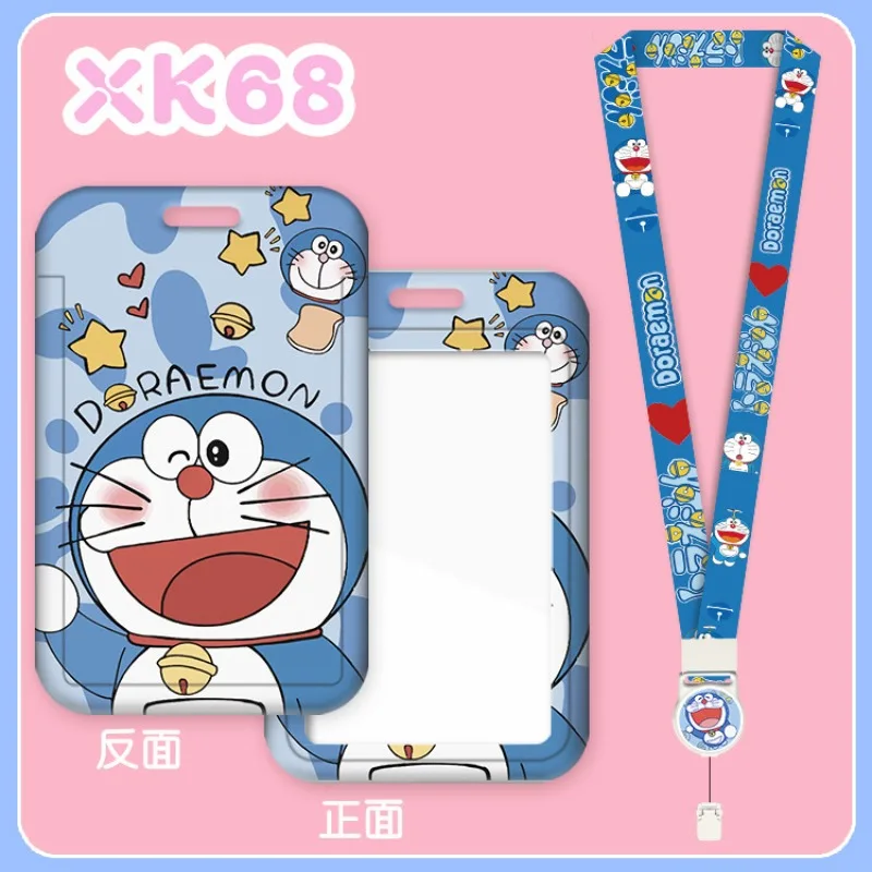 

New Anime Doraemon Card Holder Kawaii Covers Lanyard Student Campus Card Hanging ID Bus Meal Cards Holders Birthday Gift