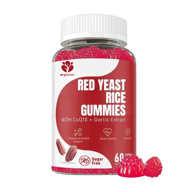 Red yeast rice contains coenzyme Q10, sugar free soft candy, tasteless garlic extract, vitamin E, vitamin D3, and K2