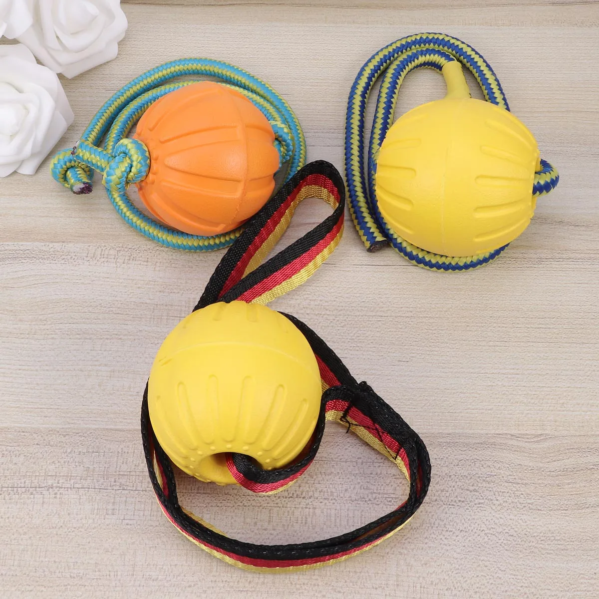 

3pcs Elastic For Dogs Bite-Resistant Bouncy Training Dog Ball Pet Ball For Puppy Outdoor Play Fetch Game Molar Exercise Tool