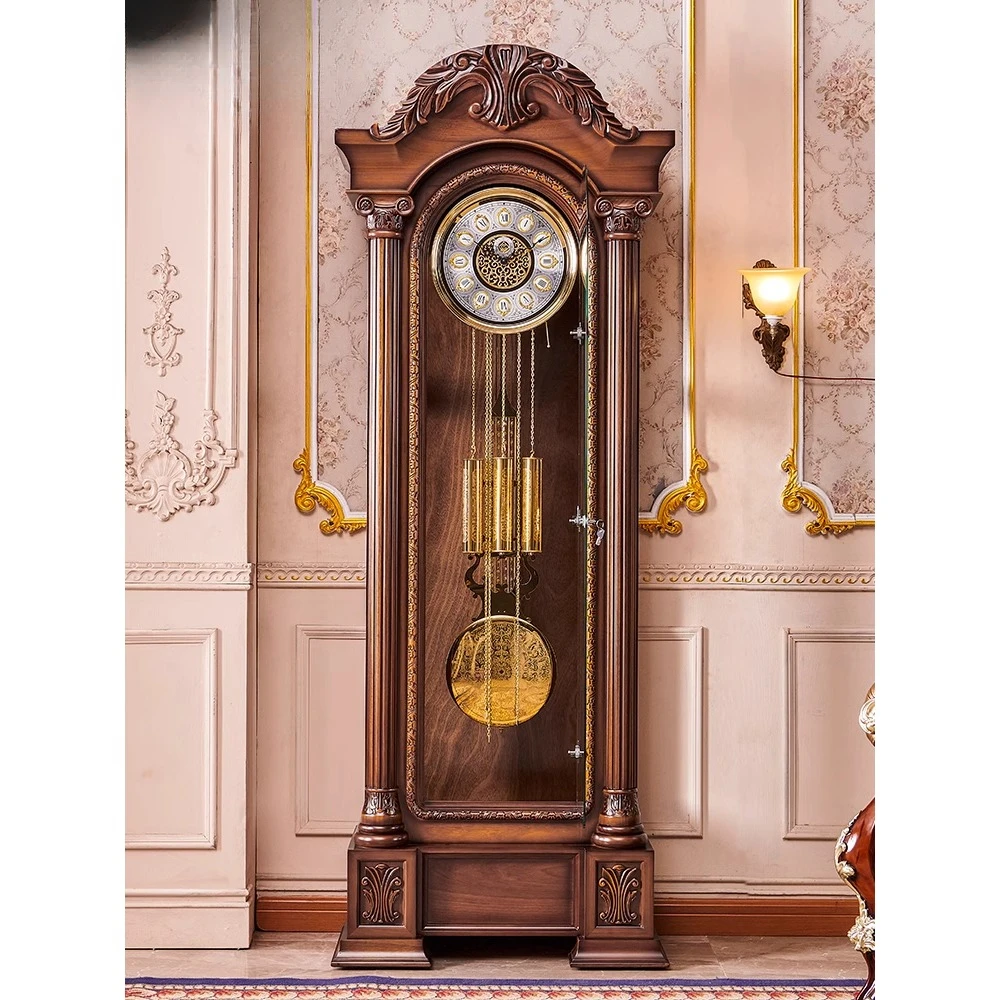 German Hermler Mechanical Floor Bell European Villa Vertical Living Room Seat Clock Chinese Retro American Pendulum Classical