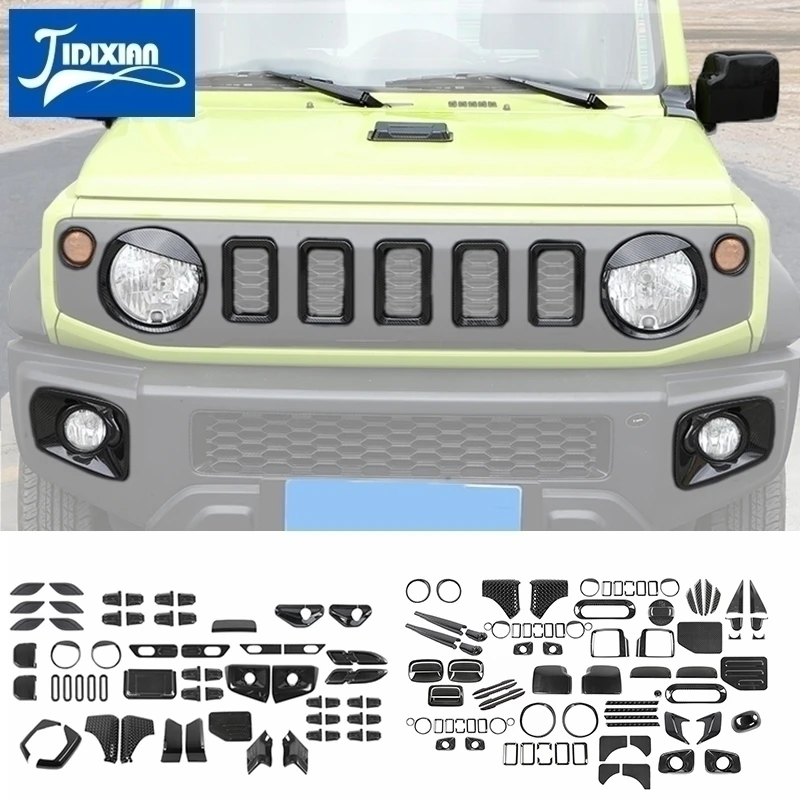 JIDIXIAN Car Carbon Fiber Garin Exterior Decoration for Suzuki Jimny 2019 2020 2021 2022 2023 Up External Accessories