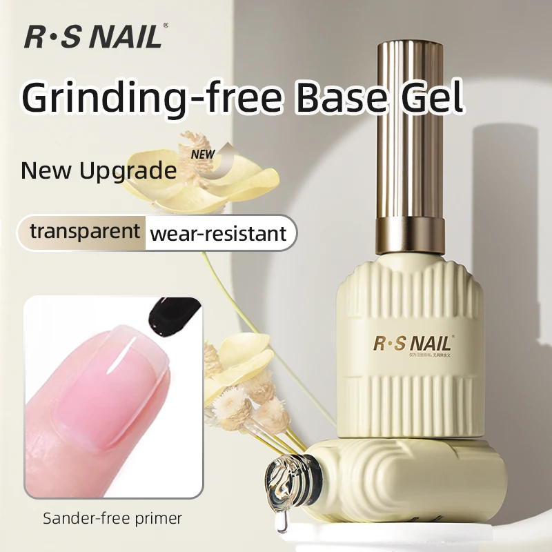 RS NAIL Crystal Top Coat Long Lasting Soak Off No Wipe UV Gel Varnish Polished-free Base Gel Shining Clear High Gloss Top Coat