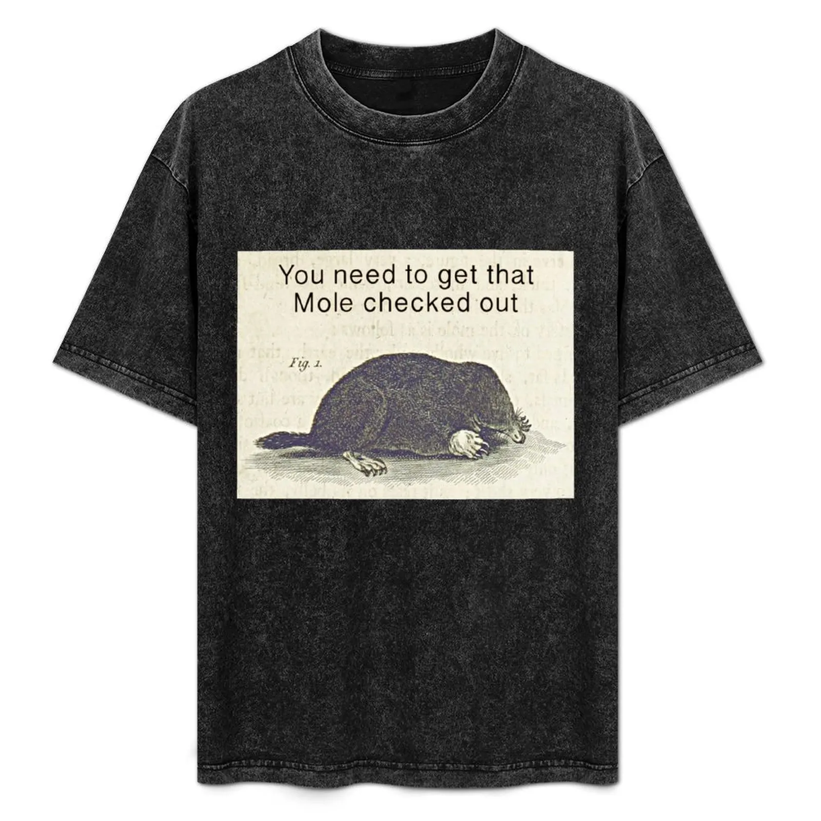 

Funny Vintage Mole Drawing T-Shirt summer shirt street wear Anime t-shirt boys whites mens t shirts pack