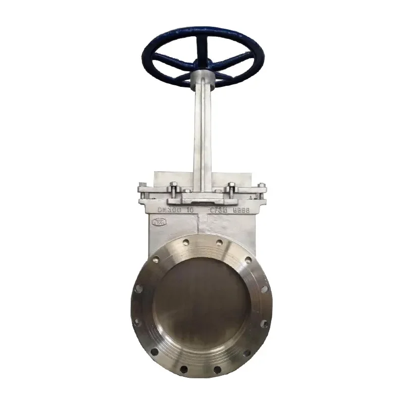 High quality custom made 4 inch stainless steel ANSI mortar knife gate valve with pulley handle