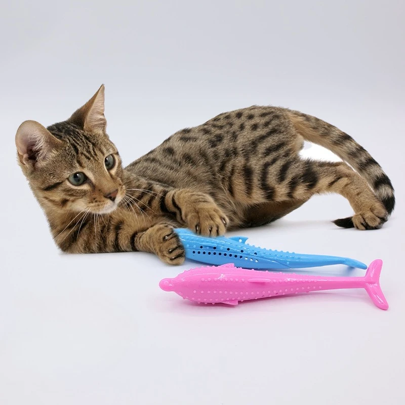 Cat Chew ของเล่น Catnip กัดปลาจําลองลูกแมวของเล่นซิลิโคนทําความสะอาดฟัน Interactive ของเล่นแมวอุปกรณ์