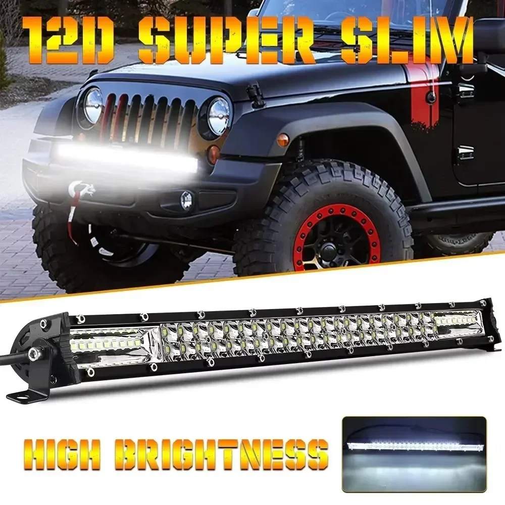 Slim 12D led bar Off Road 12V 24V led light bar/work light For Car 4x4 Truck ATV SUV Boat Spot Flood Combo Beam LED Light Bar