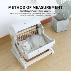 Kattenbak, extra grote semi-automatische kattenbak voor kattenhuisdieren, semi-automatische kantelhouder
