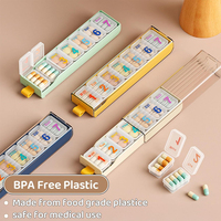 7 Day Weekly Pill Organizer, Travel Pill Case,Large Capacity Daily Cute Pill Box for Supplements, Pills, Vitamins and Medication