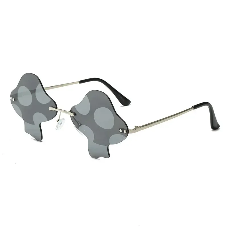 Gafas de sol sin montura para hombre y mujer, lentes con forma cóncava, con personalidad, a la moda, divertidas, para fiesta en la calle y Tiro,