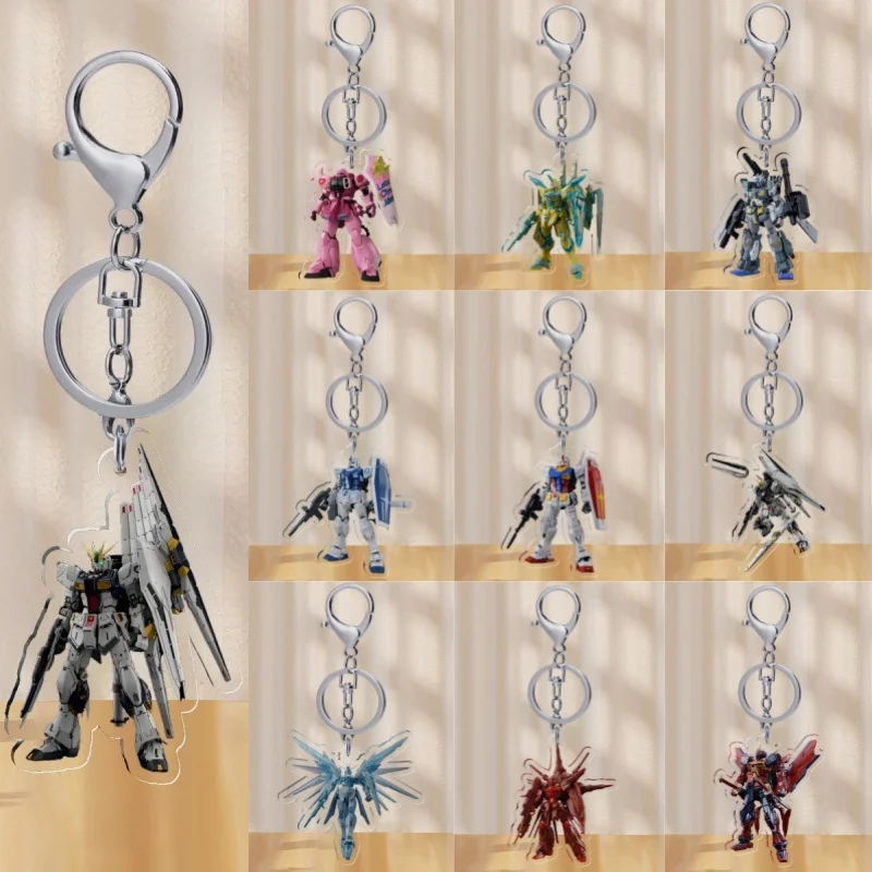 

BANDAI PB Limit MG Anime Mobile Suit Gundam Key Chain Action Toy Figures Acrylic Pendant Classics Toy