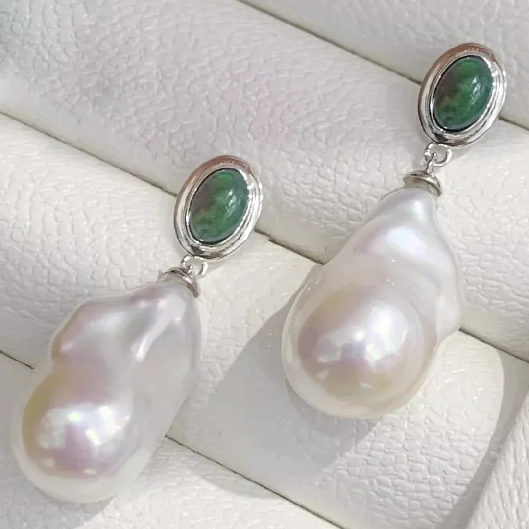 

Natural Pearl AAA15-22mm South Sea Baroque Pearl Fashion 925 Silver