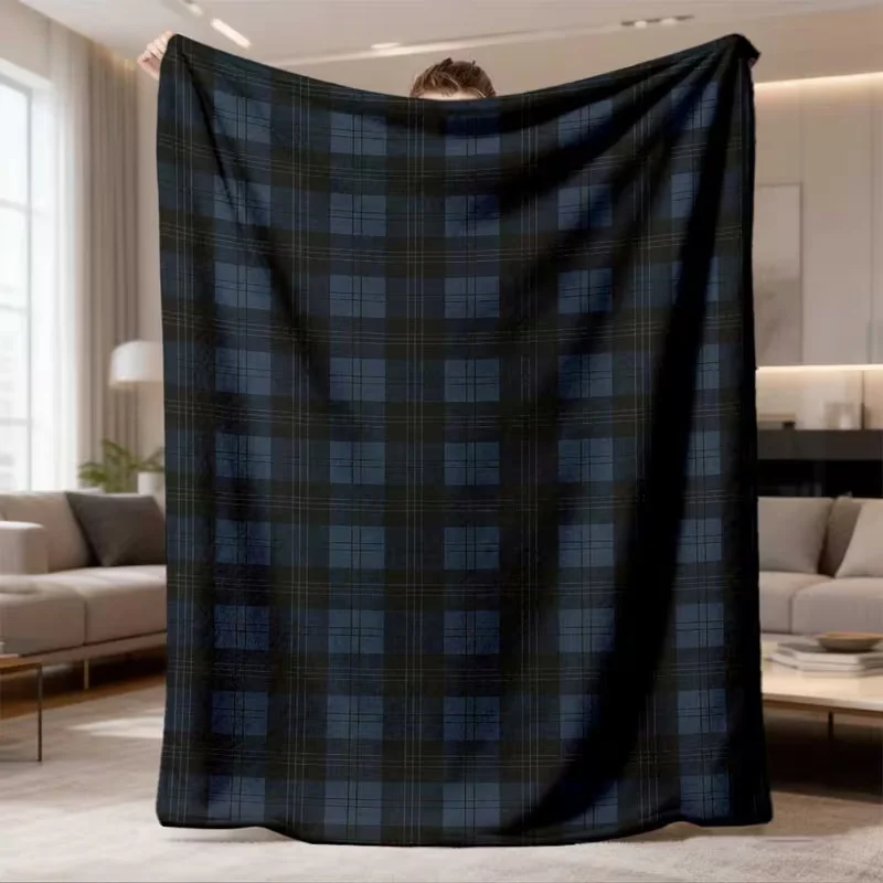 Blue White Gingham Plaid Blanket Classic Checkered Pattern Soft Cozy Blanket For Couch Bed Living Room Bedroom Casual Decor