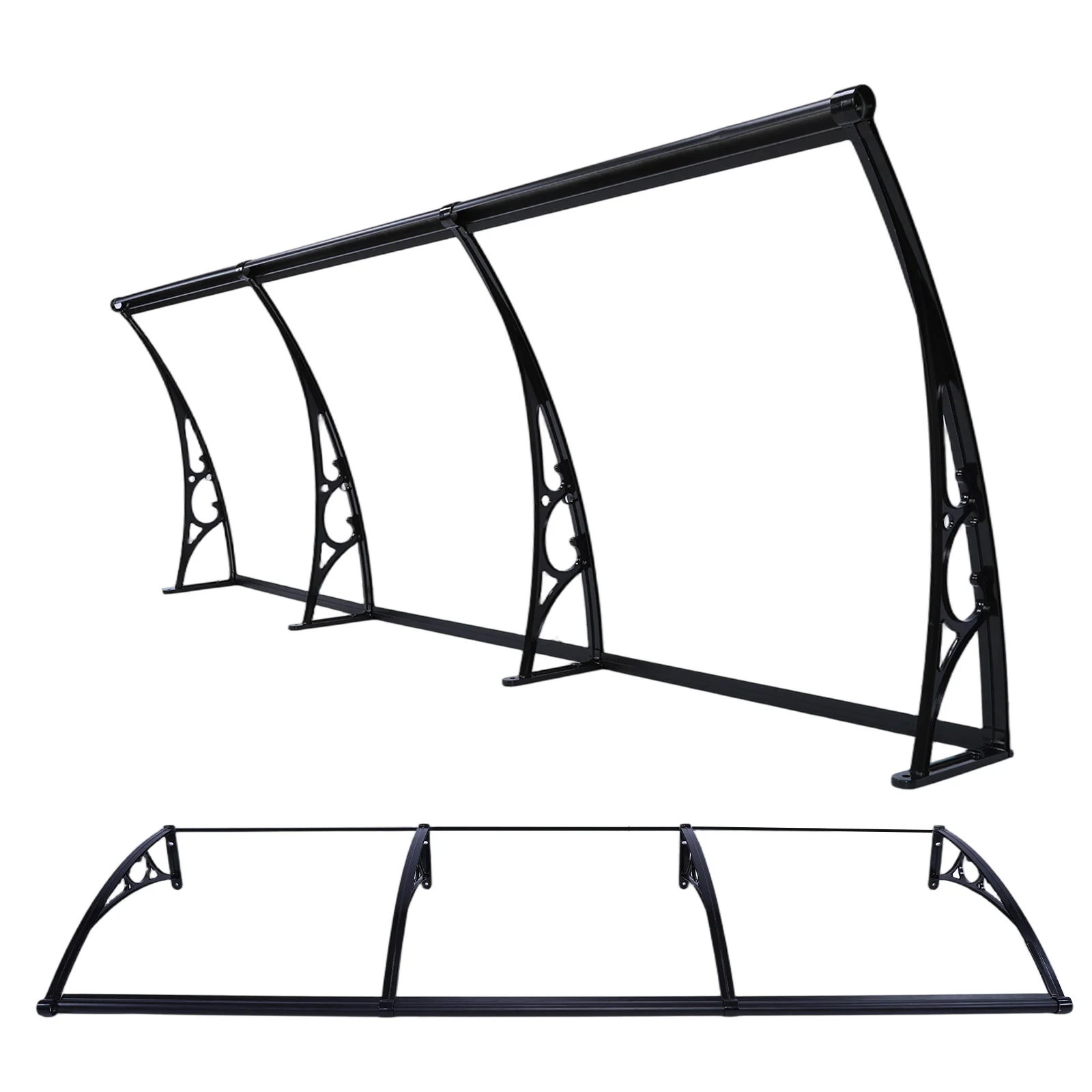 

Awning for Door Entrance with Aluminum Alloy Bracket Door Awnings Exterior with Drainage Sink for Rain Snow Sunlight Protection