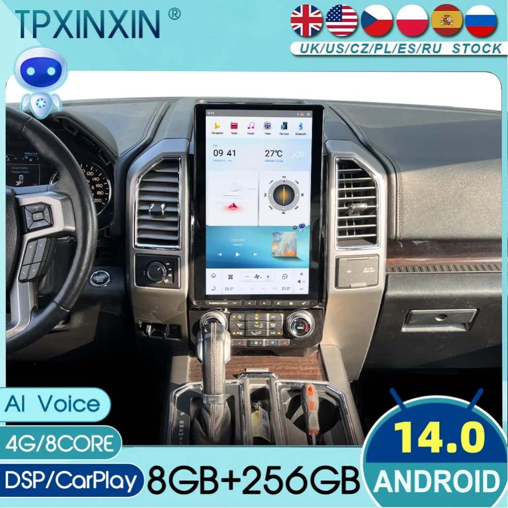 

16.8 Inch For Ford F150 2015~2020 Android Carplay Car Radio Stereo Automotive Multimedia Player GPS 4G WIFI SWC BT Head Unit