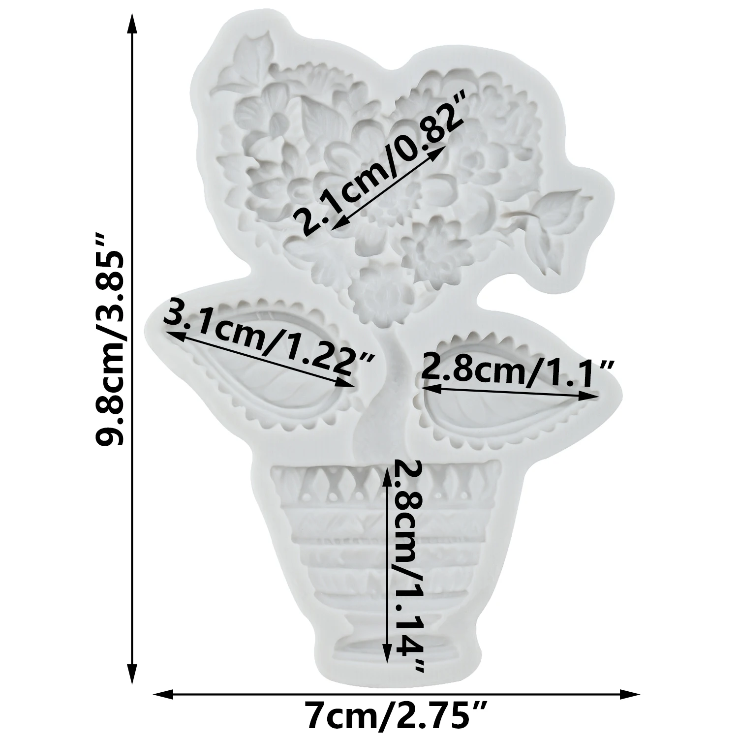 Flower Vase Silicone Molds Daisy Flower Fondant Cake Decorating Tools Cupcake Topper Candy Sugar Craft Gum Paste Polymer Clay