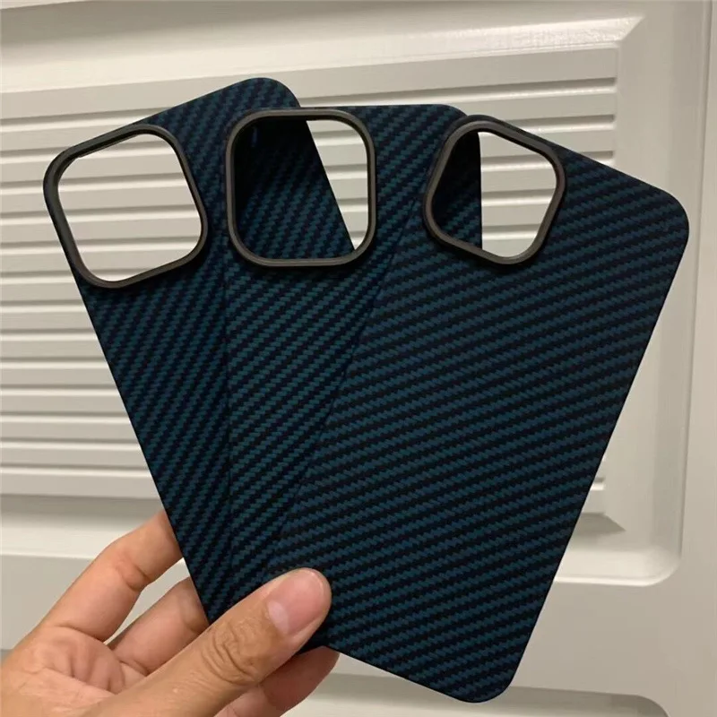

Ultrathin Genuine Carbon Fiber Matte Case for iPhone 13 Pro Max 13 Metal Ring Armor Cover