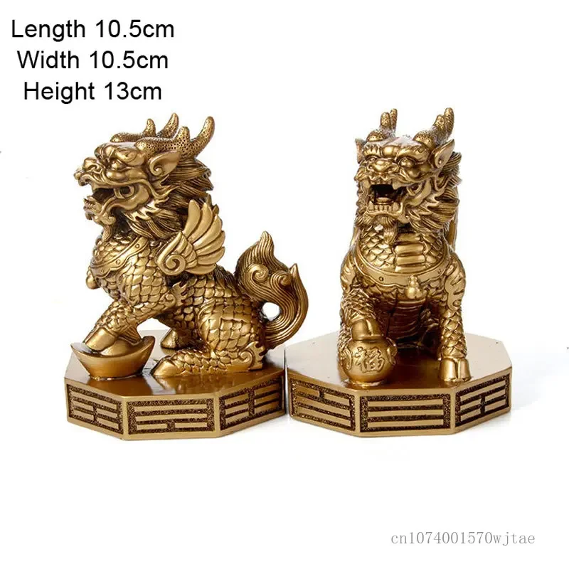 Kylin Animal Sculpture Decoration Pair of Home, Living Room, Bedroom, Office Decor, Resin Crafts Gift image 6