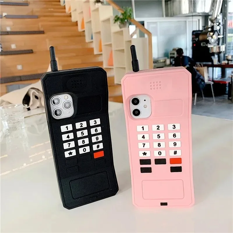 For iPhone 16 promax 15 14 Pro Max 13 12 11 7 8 Plus 6 6s SE 3D Retro Style Telephone Model Phone Case Soft Silicone Cover