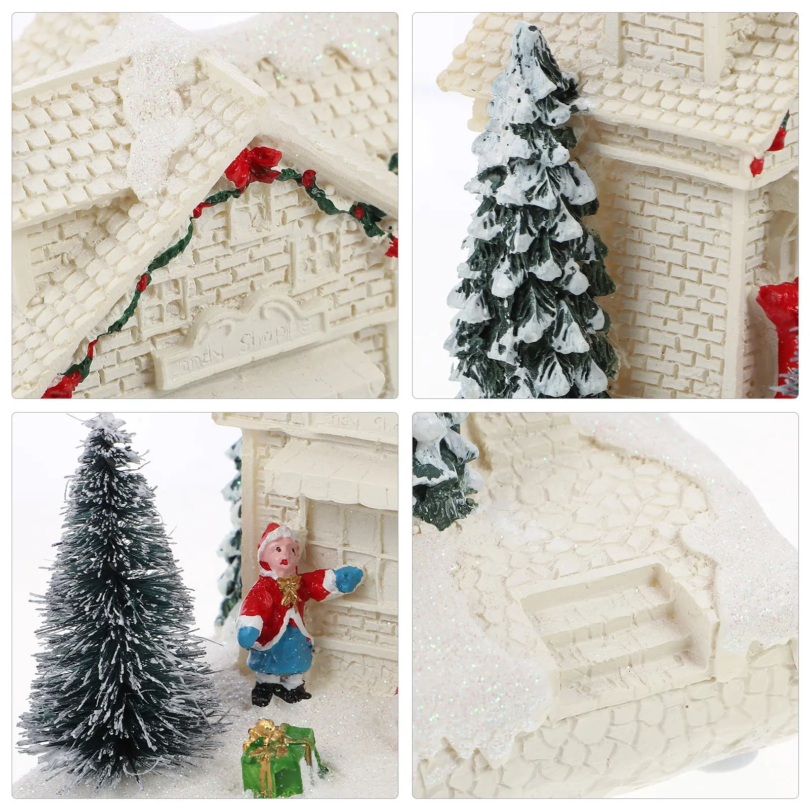 

1pc Mini Luminous House Premium Resin Craft Festive Home Decor Xmas Mini Landscape Decor Party Ornament Micro Villa