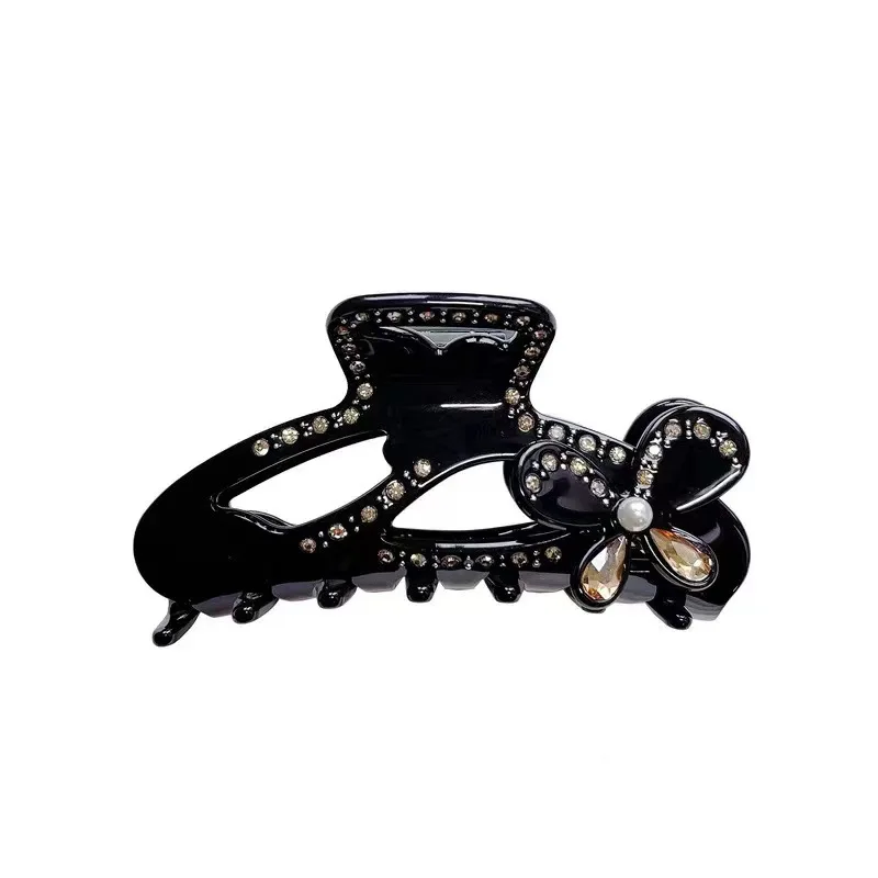 高級パリ製フレンチデザインクリスタルヘアクロウ、女性・女の子向けハンドメイドバタフライヘアジュエリーオーナメントアクセサリー、オフィス・キャリア向け
