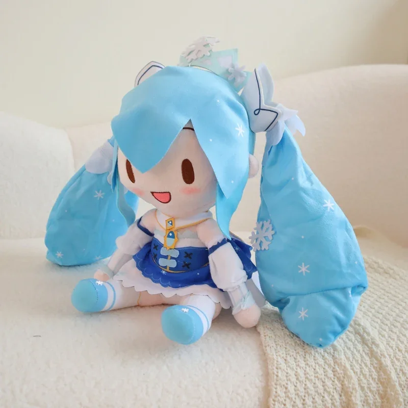 Robe de princesse des neiges Hatsune ku, couronne de flocon de neige, peluche limite, style japonais, fille mignonne, renforcement du beurre, cadeau de décoration d'intérieur