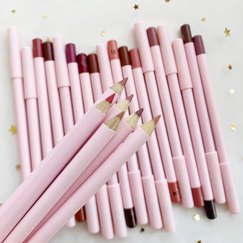 Lip Liner Pencil Private Label Matte Natural Waterproof Lipliner Pink Pigment Customized Logo Makeup Wholesale Items For Resale
