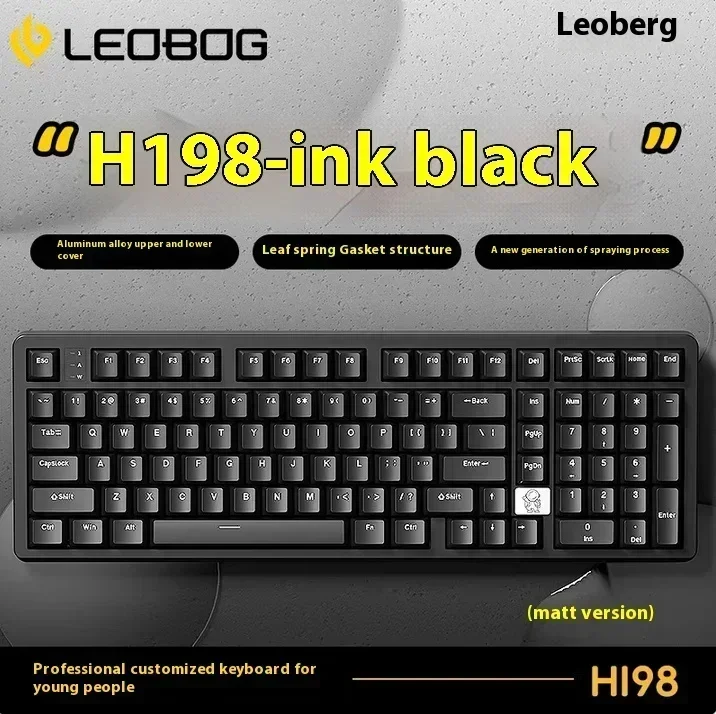 

LEOBOG Hi98 Keyboard Mechanical Gaming Wired Aluminum Keyboard PBT Keycaps 101keys RGB PC/FR4 Positioning Plate For Pc Accessory