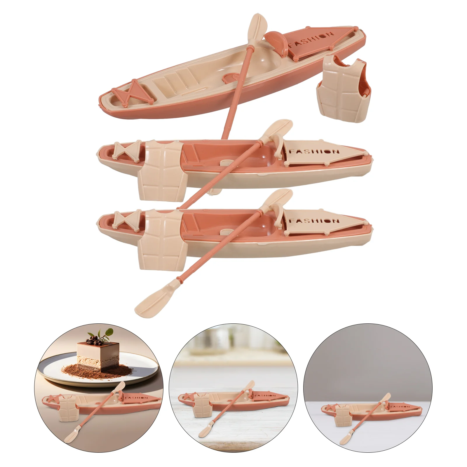 

Mini Kayak Toys Child Fish Sculpture Abs Decorations for Tank Desktop Boat Ornament