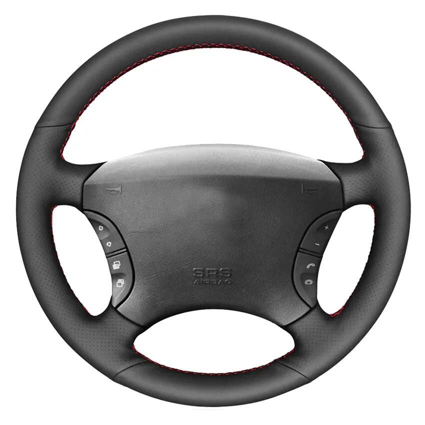 

Genuine Leather Car Steering Wheel Cover Wrap for Mercedes-Benz S-Class W220 S500 S600 Interior Accessories