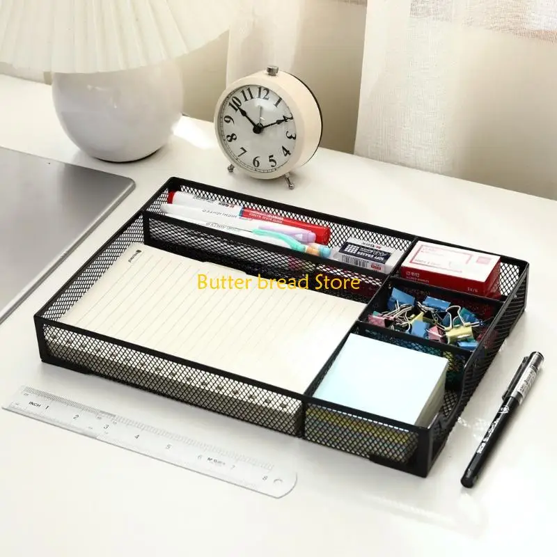W89C Mesh Desk Desktop Metal Office Mesh Drawer Desktop