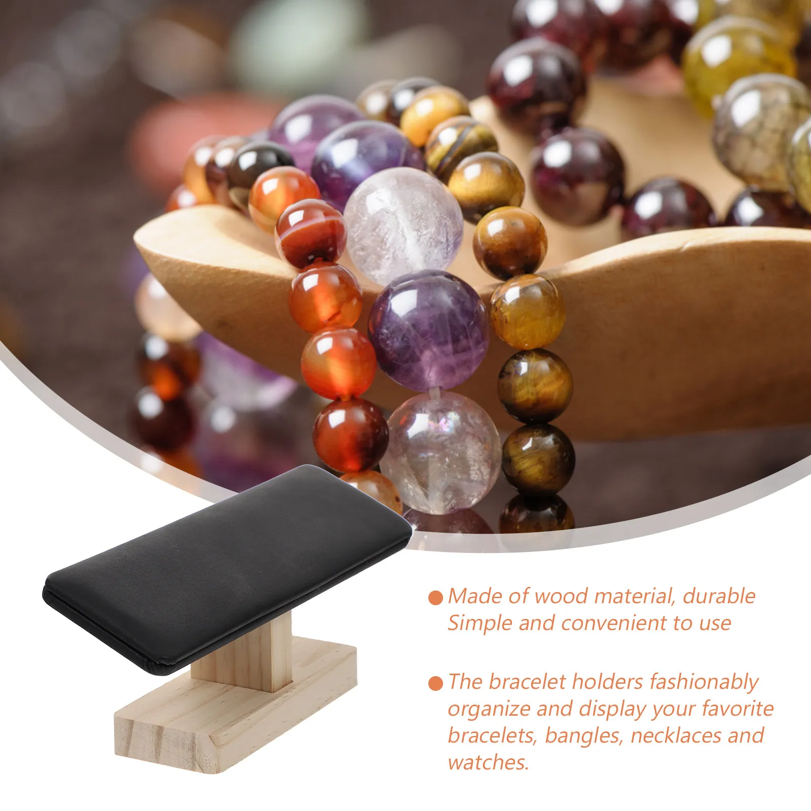 

Functional Bamboo Wood Jewelry Display Stand for Bracelets Bangles Necklaces Organizer Rack Home Salon Store Display