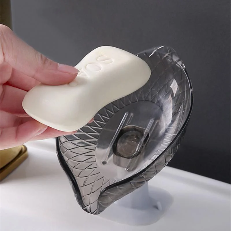 Leaf Shaped Soap Dish Suction Cup Soap Dish Holder Soap Box Sponge Soap Holder Storage Tray Soap Container for Bathroom Shower