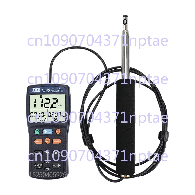 TES1340/1341 Thermal Anemometer Anemometer Pipeline Hot-wire Air Speed and Volume Test