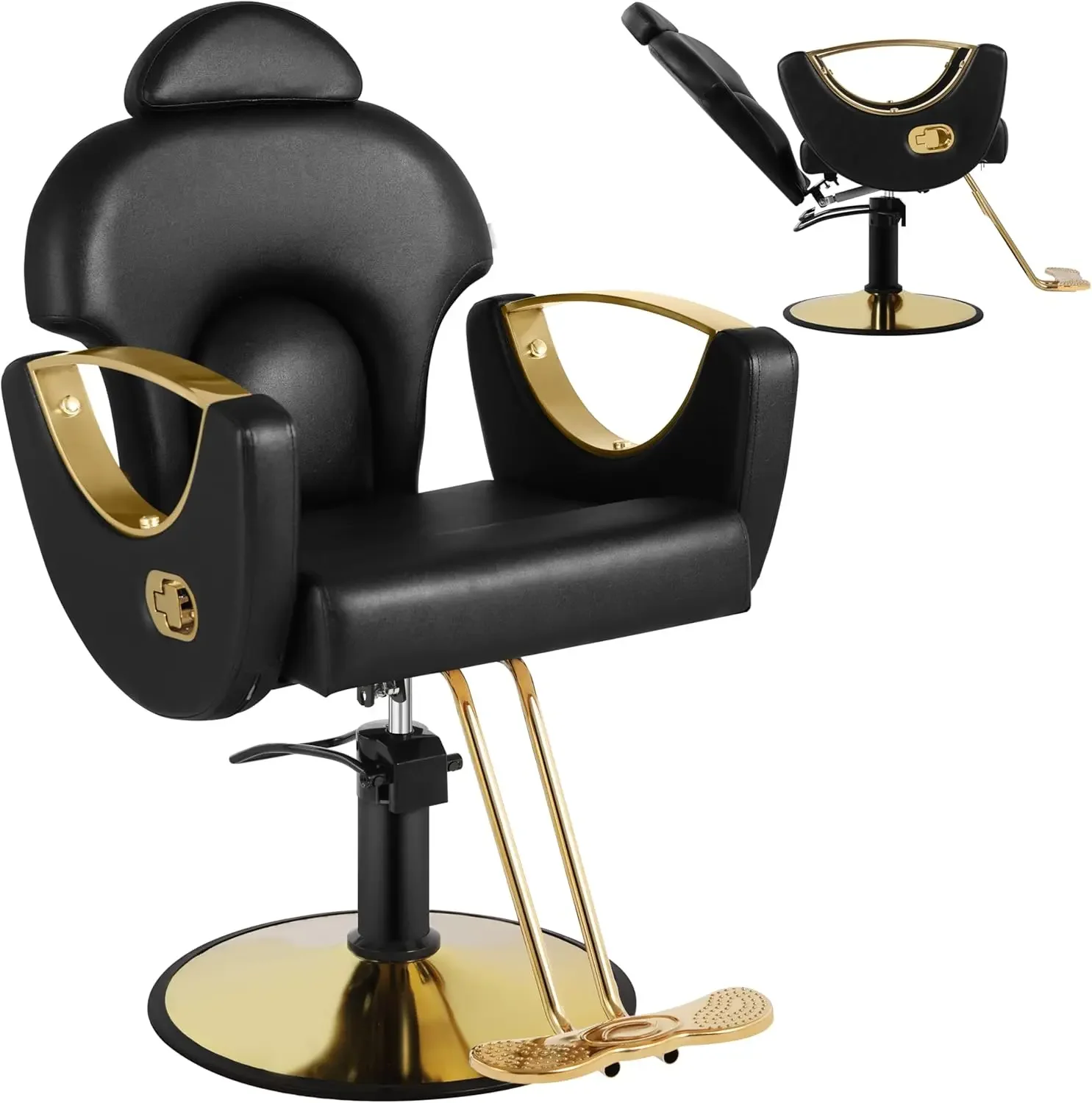 

Salon Chair, Barber Styling Chair for Hair Stylist, Barber Chair with Hydraulic, Height Adjustable, 360° Swivel